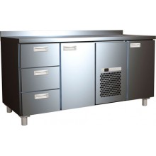 Холодильный стол T70 M3-1 (3GN/NT Carboma) с бортом (0430-2 корпус нерж 2 двери 3 ящ)