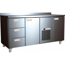 Холодильный стол T70 M3-1 (3GN/NT Полюс) с бортом (9006-2 корпус серый 2 двери, 3 ящ)